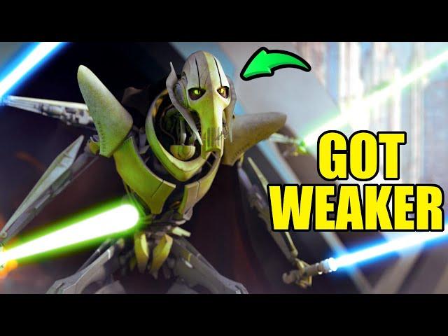 Why Grievous Got WAY Weaker Over Time  - Star Wars Explained