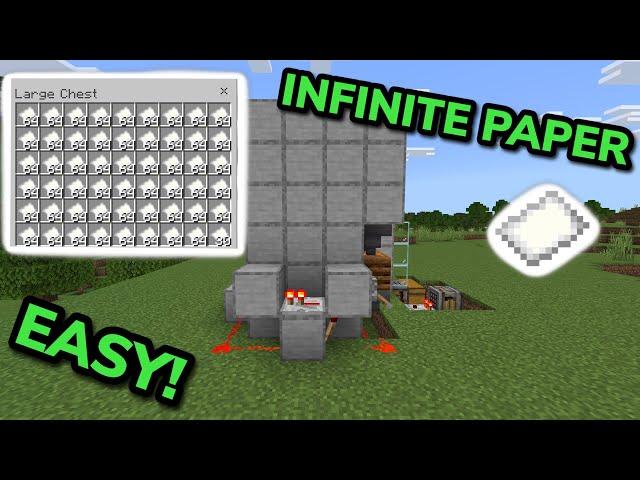 SIMPLE 1.21 AUTOMATIC PAPER FARM TUTORIAL in Minecraft Bedrock (MCPE/Xbox/PS/Switch/PC)