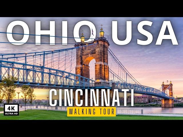 Cincinnati Ohio 4K Walking Tour, USA  • Fountain Square to Ohio Riverfront!