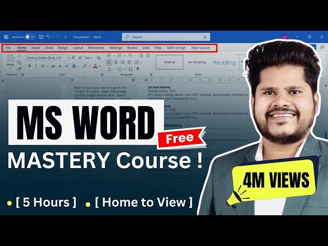 Microsoft Word A to Z Tutorial 2024 ( हिंदी ) -  Complete MS Word Beginners to Advance Tutorial