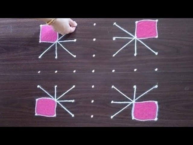 7x7 rangoli | thipkyanchi rangoli | easy rangoli | festival muggulu