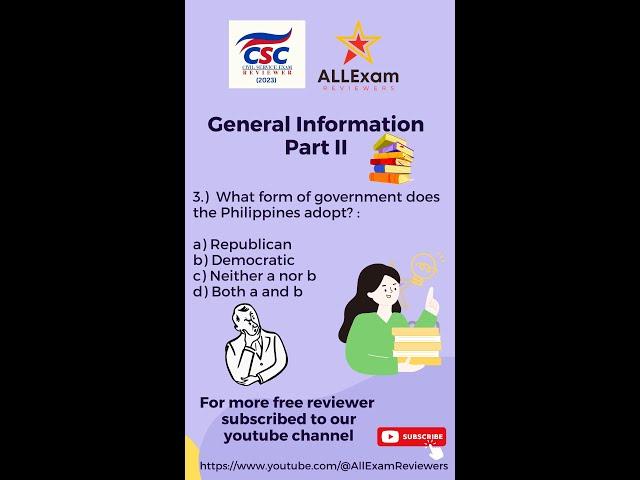 CSC Reviewer 2024 : General Information | Lumabas pala eto sa mismong exam  #csc #cscreviewer