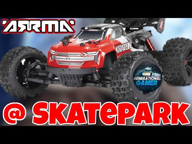 Extreme Jumps with Arrma Kraton 4S V2.5 Bashing @ Skatepark