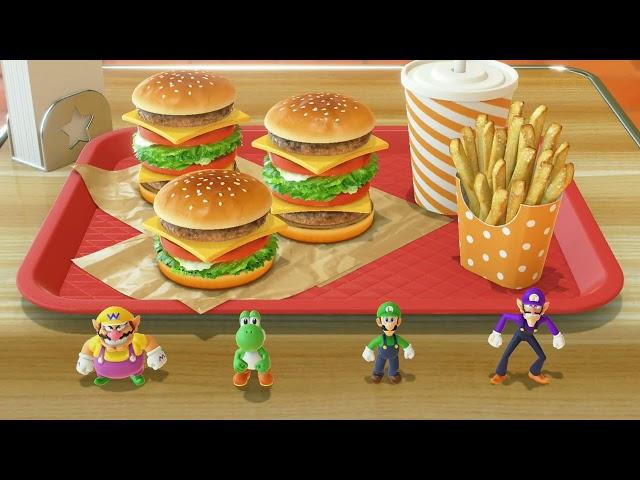 Super Mario Party Jamboree minigame: Burger Builders 60fps