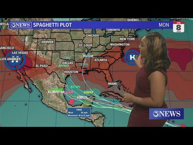 Dangerous heat remains in place as Hurricane Beryl gains attention