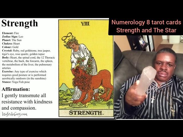 Numerology 8 tarot cards (Strength and The Star) meaning.