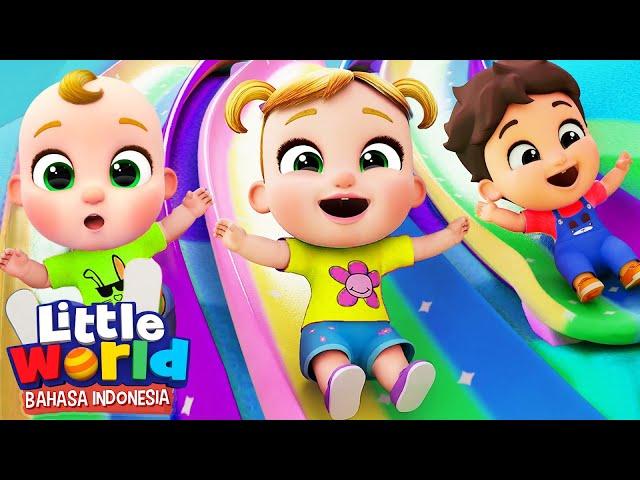 Ada Sepuluh Bayi Bermain Perosotan | Kartun Anak | Little World Bahasa Indonesia