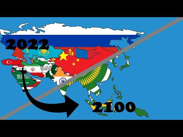 Alternate Future Of Asia With Flags | 2022-2100 | JT Mapping