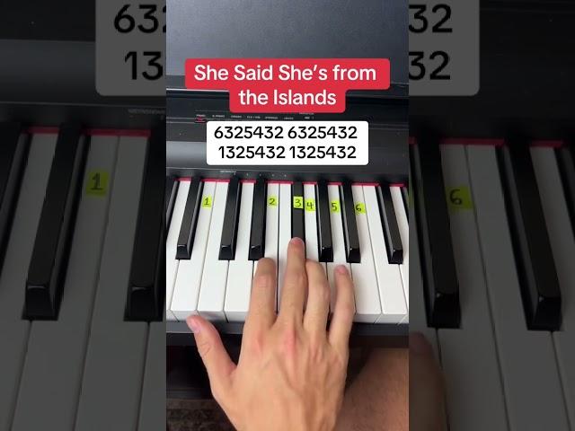 She Said She's from the Islands Easy Piano Tutorial