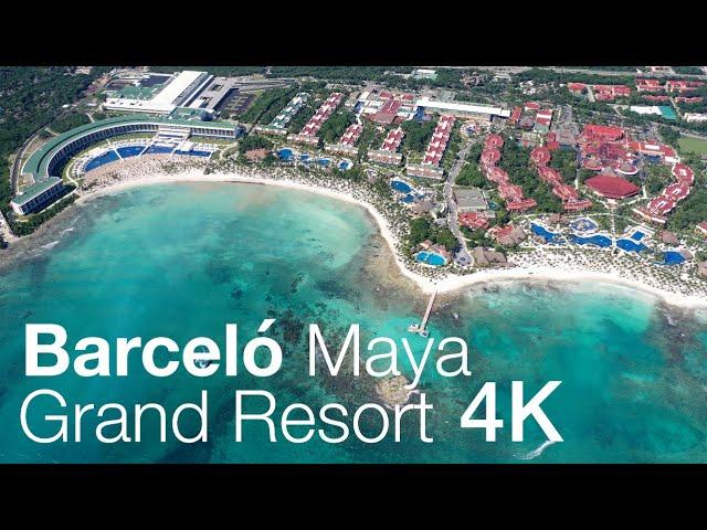 Barceló Maya Grand Resort by Drone 4K | Review of Riviera, Beach, Caribe, Colonial, Tropical, Palace
