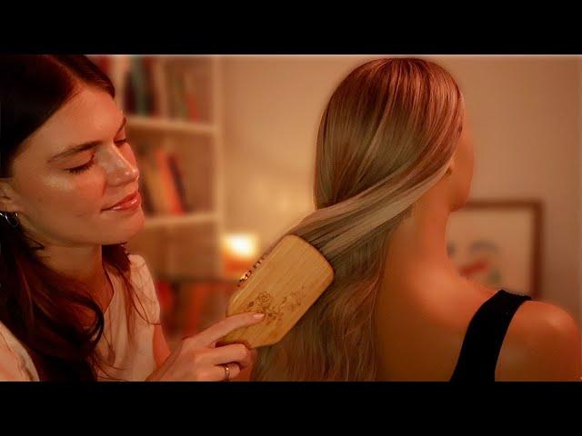 ASMR | Friend Helps You Relax After A Long, Stressful Day️(Hair Brushing, Back Scratching, Whisper)
