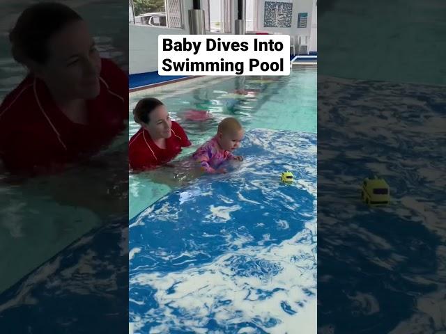 Baby Dives Into Swimming Pool At 16 Months Of Age #babyswimming #learning #education #amazing