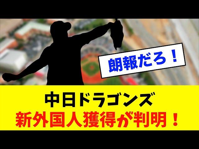 【朗報】中日ドラゴンズ新外国人獲得が判明！※中日ドラゴンズ専門スレ反応集