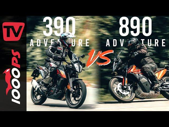 KTM 390 Adventure vs. KTM 890 Adventure 2022 - reicht Ein-Topf oder besser zwei?