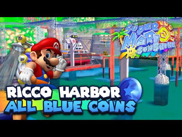 All 30 Blue Coins in Ricco Harbor Guide | Super Mario Sunshine | 3D All Stars Nintendo Switch