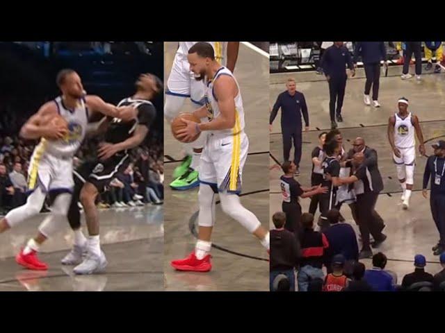 Steph Curry GAVE a body shot to Nets player & THINGS get chippy after GP2 got into it!