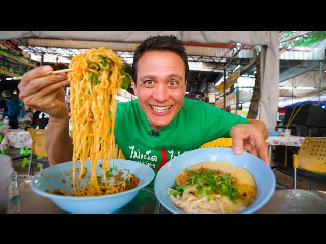 Asian Street Food - EGG NOODLES + SAMOSAS! | Friday Morning Market in Chiang Mai, Thailand!