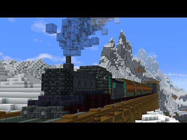 I Built A Train Going Through My Minecraft Base!