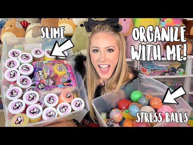 ORGANIZING MY FIDGET, SLIME, & SQUISHMALLOW COLLECTION!  *HIGHLY SATISFYING*