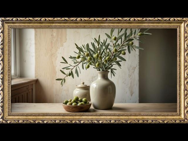 Still Life Painting of Olives | TV Art Screensaver | 8 Hours Framed Painting | TV Wallpaper | 4K