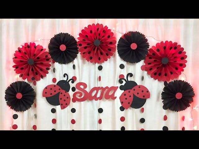 Ladybug Theme Birthday Party Decoration | Very EASY Birthday Party Decoration ideas at home