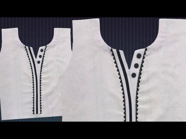 New style V placket neck design cutting and Stitching || #nabiladressingdesigner