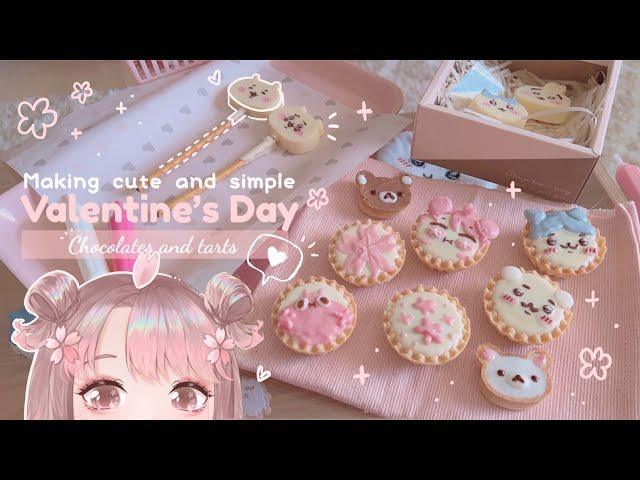 how to make kawaii valentine’s day chocolates and mini tarts ️ simple & easy recipe ideasちいかわ 