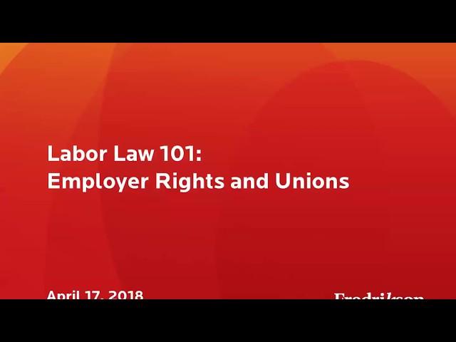 Labor Law 101: Employer Rights and Unions