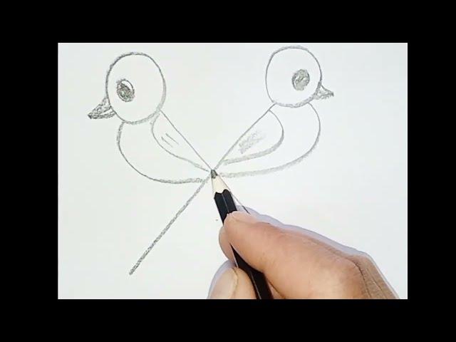 Drawing birds | Drawing for kids | Drawing birds with X | Drawing ideas | Drawing with pencil