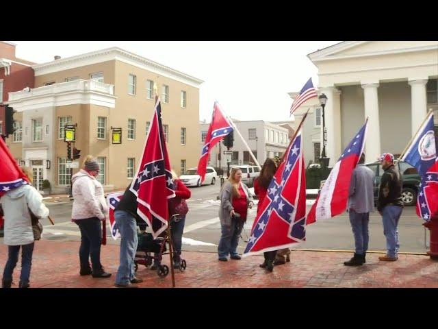 Virginia Flaggers march through downtown Lexington