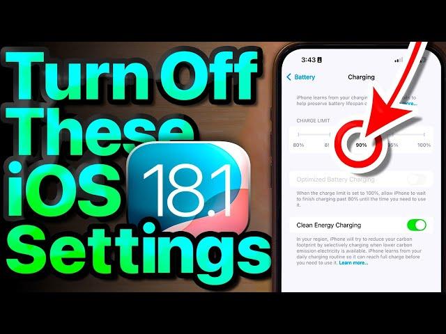 iOS 18.1 Settings To Turn OFF Now! (Important!)