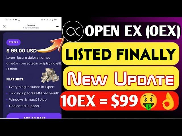 Big News  Satoshi Openex New Update ll Openex Listed Finally  ll 1oex = $99  #openex #crypto