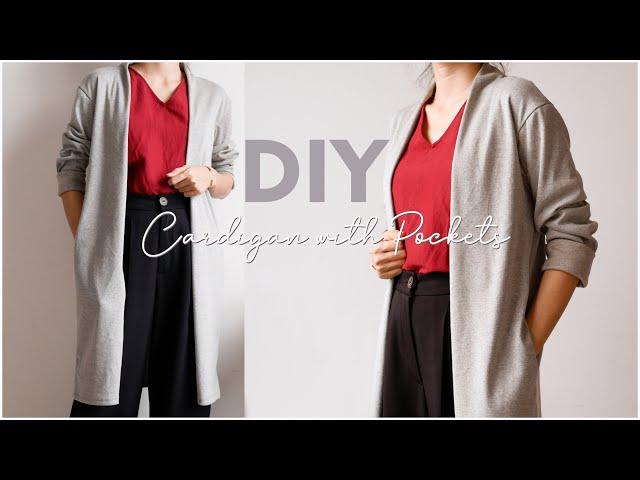 DIY Long Cardigan With Pockets | How To Make a Cardigan from Scratch