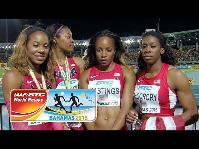 IAAF World Relays Bahamas 2015 - 4 Laps Women Team USA Gold