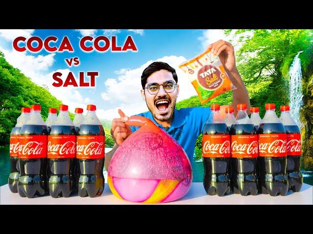 Coca Cola VS Salt in Large Balloon   What Will Happen