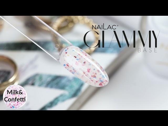 Baza kauczukowa Glammy Base Milk&Confetti NaiLac - krycie