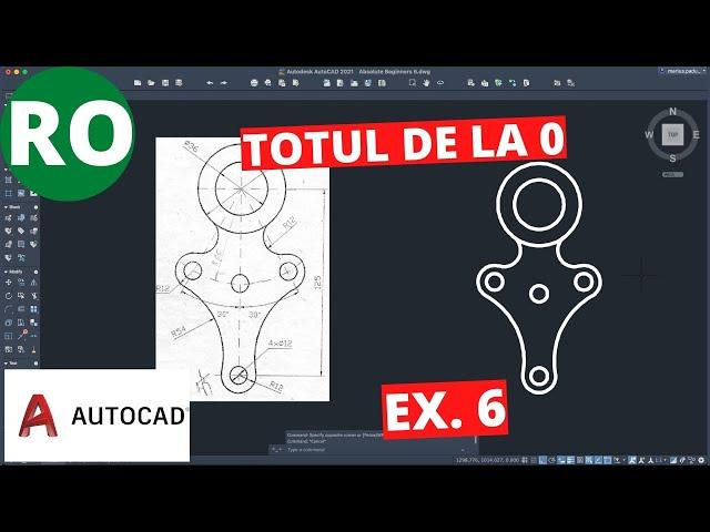 AutoCAD 2021 | Totul de la 0 | Exercițiu pentru începători 6 | Limba română