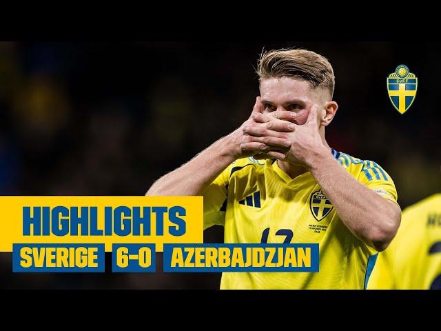 Highlights | Sverige – Azerbajdzjan 6-0 | Fyra mål av Gyökeres!