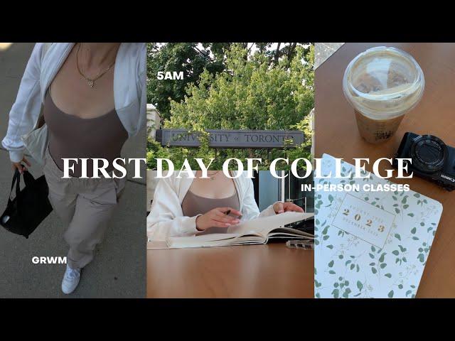 FIRST DAY OF UNI: 5am morning, grwm, in-person classes & studying 2022 (vlog)