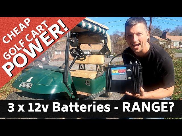 CHEAP POWER!  36v Golf Cart using 3 12v Batteries - Surprising range