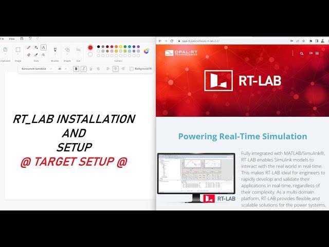 RT_lab installation and Target setup // RT_LAB