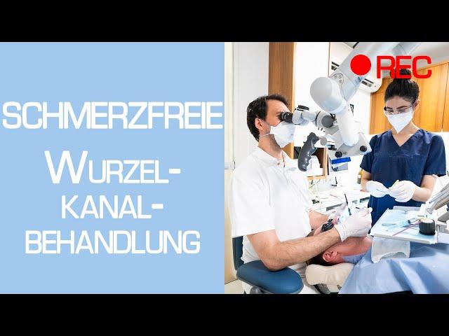 WURZELKANALBEHANDLUNG mit dem Mikroskop gefilmt