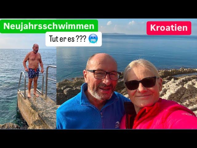 Kroatien mit dem Wohnmobil - Neujahrsschwimmen im Meer - Fähre - zum neuen Campingplatz