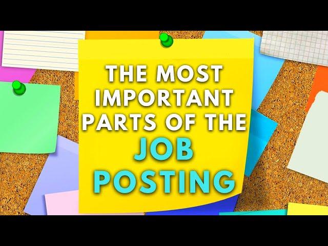 The Most Important Parts of a Job Posting