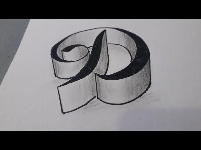 3d Letter D Drawing Step By Step / Writing Art