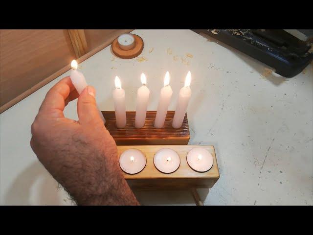 En Kolay Ahşap Mumluk Yapımı / Easy Wooden Candle Holder