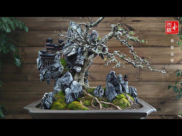 how to create a Bonsai Landscape with cliff Temple