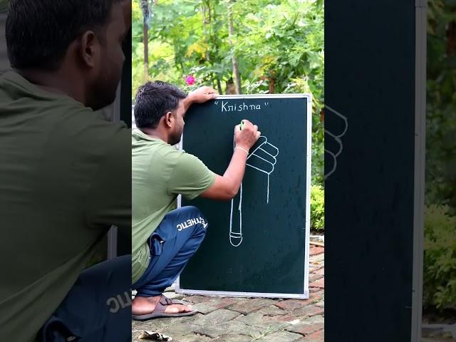K = God Krishna Drawing Easy #art #shorts