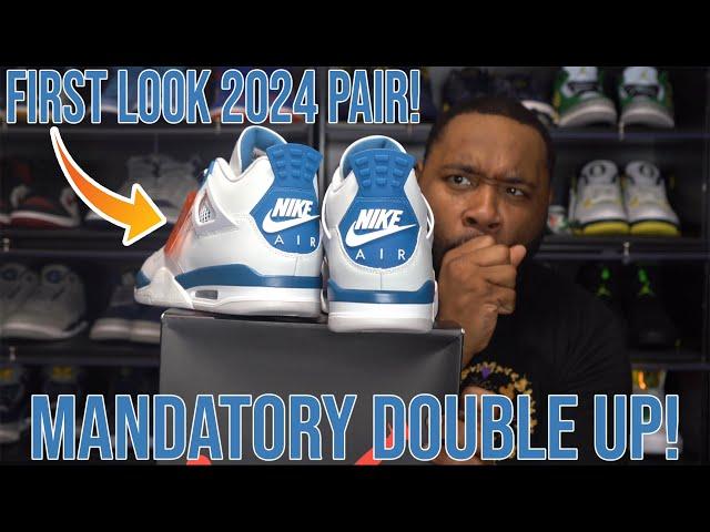 FIRST LOOK: JORDAN 4 MILITARY BLUE 2024 SNEAKER REVIEW! BETTER THAN JORDAN 4 BRED REIMAGINED?