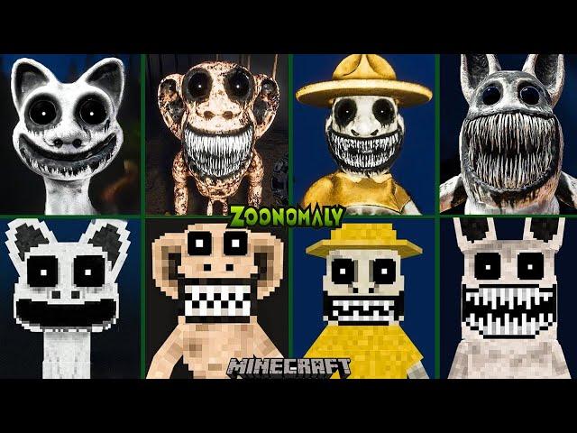 All JUMPSCARES in Zoonomaly to MINECRAFT!